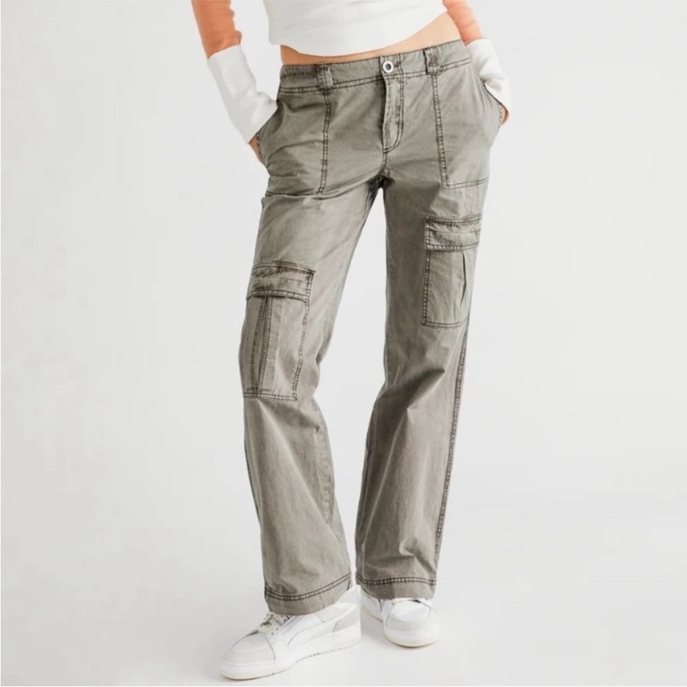 Free People Olive Cargo Pants